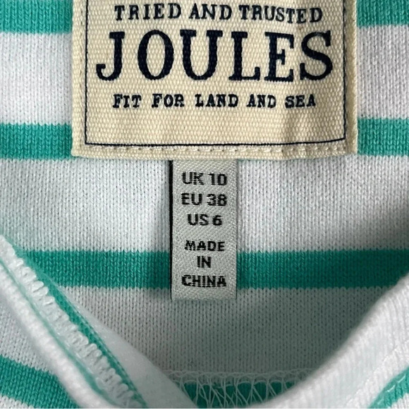 Joules Fit For Land And Sea Shift Dress Jersey Knit Womens 6 Sleeveless Stripes - Picture 6 of 10